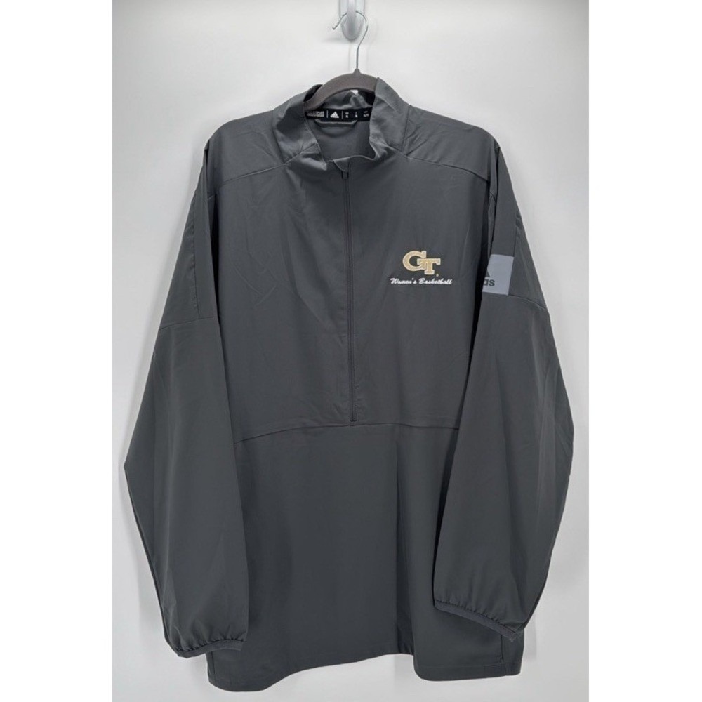 Adidas Georgia Tech Women's Basketball Quarter Zip Windbreaker Grey XL Gorpcore